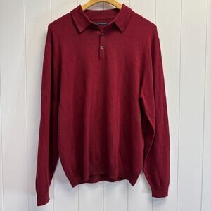 Silk and Cashmere Mens Quiet Luxury Career Cozy Sweater Size L Old Money Preppy